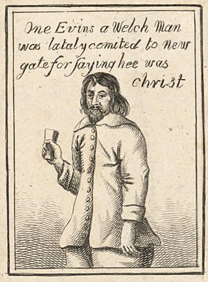 Portrait of One Evins a Welch man was lately comited to New Gate for saying hee was Christ (4670716) (cropped).jpg
