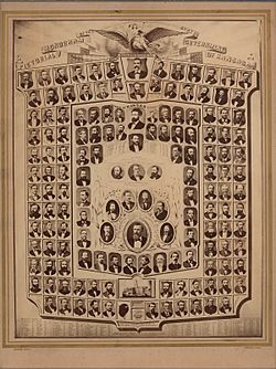 Poster monogram of Kansas Legislature 1873