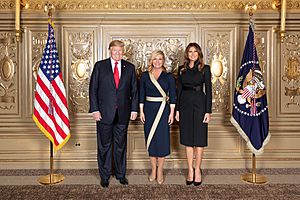 President Donald Trump and First Lady Melania Trump with Kolinda Grabar-Kitarović