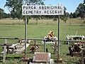 Purga Aboriginal Cemetery sign