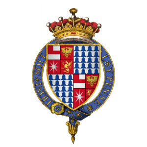 Quartered arms of Sir Anthony Woodville, 2nd Earl Rivers, KG
