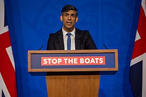 Rishi Sunak holds a press conference on the Rwanda asylum plan, 22 April 2024