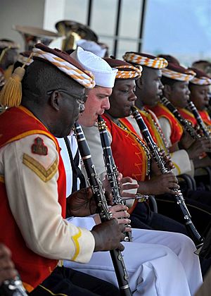 The U.S. Fleet Forces Band, and members of the Jamaican Defense Force Band perform