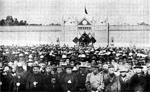 The welcome ceremony in Yining