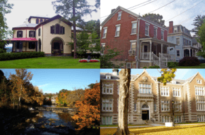 Clockwise from top left: Locust Grove, Stone Street Historic District, Vassar College, Red Oaks Mill