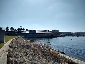 View of pavilion and Boeing Plant