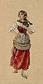 Wally (soprano), figurino di Adolf Hohenstein per La Wally (1892) - Archivio Storico Ricordi ICON004639 - Restoration