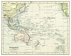 (1899) MAP OF OCEANIA - comp. by Irvine