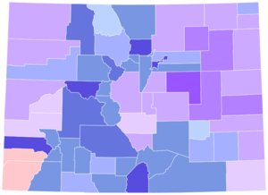 2010 Colorado gubernatorial election results map by county