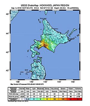 2018 Iburi earthquake intensity map