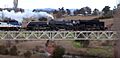 ACT ARHS Garratt loco 6029 on Queanbeyan River bridge 3 Sept 2014