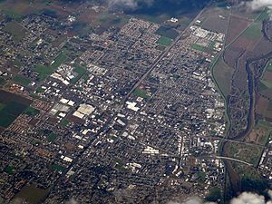 Aerial view of Yuba City, December 2021