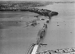 Auckland Harbour Bridge Under Construction