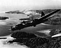 B-17 bombing japanese positions on Gizo Island, Solomon Islands