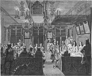 Banquet for King Charles II of England in his The Hague residence the Mauritshuis, 19 February 1660