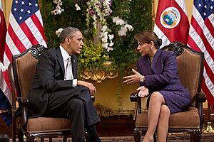 Barack Obama meets Laura Chinchilla