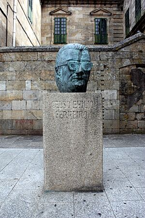 Celso Emilio Ferreiro sculpture, Celanova, Ourense, Galicia