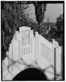 DETAIL VIEW OF DESIGN ELEMENT ON TUNNEL NO. 2, SOUTH PORTAL. LOOKING 60° ENE. - Figueroa Street Tunnels, Mileposts 24.90, 25.14, 25.28, and 25.37 on Arroyo Seco Parkway, HAER CAL,19-LOSAN,83G-9