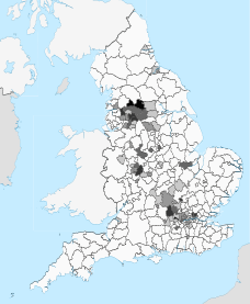 Districts of England Pakistani
