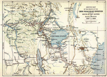 Emin pasha relief expedition map 1890
