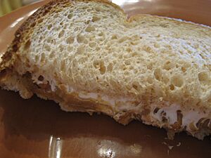 Fluffernutter sandwich half