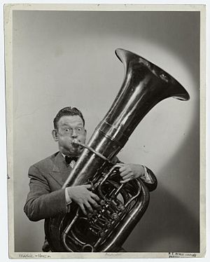 Fred Allen-Man playing the tuba.