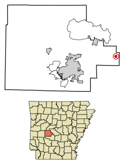 Location of Lonsdale in Garland County, Arkansas.