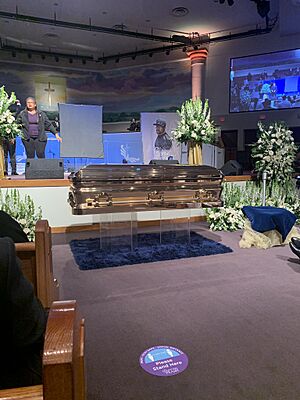 George Floyd's casket at the memorial in Minneapolis