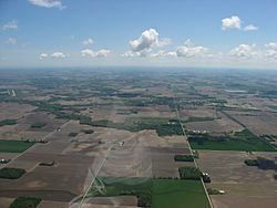 Aerial view of Green Springs and the surrounding countryside