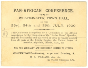 Invitation to Pan-African Conference at Westminster Town Hall July 1900