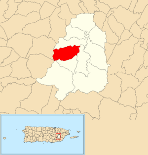 Location of Jagual within the municipality of San Lorenzo shown in red