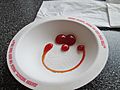Ketchup smiley face at Johnny Rockets