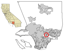 Location of South San Gabriel in Los Angeles County, California.