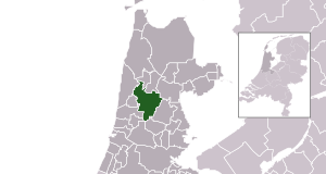 Highlighted position of Alkmaar in a municipal map of North Holland