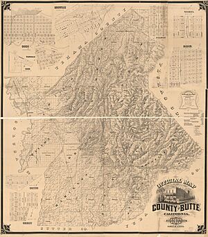Map of Butte County, California, 1877, showing civil townships