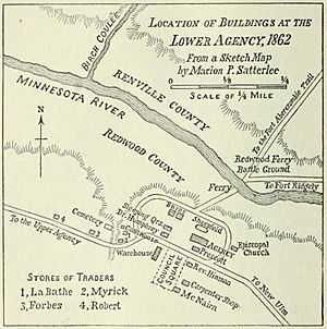 Map of Lower Agency buildings 1862
