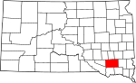 State map highlighting Hutchinson County