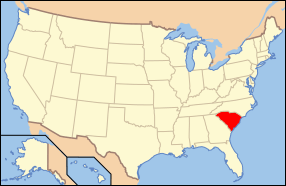 Map of the United States with South Carolina highlighted.