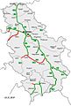 Map of motorways in Serbia decembar