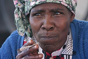 Nama Woman Smoking Kalahari Desert Namibia Luca Galuzzi 2004
