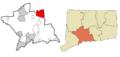 New Haven County Connecticut Incorporated and Unincorporated areas Meriden Highlighted