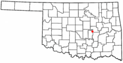 Location of Cromwell, Oklahoma