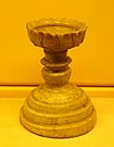 Oil lamp base, Ly-Tran dynasty, 11th-14th century AD, white and brown glazed ceramic - National Museum of Vietnamese History - Hanoi, Vietnam - DSC05528
