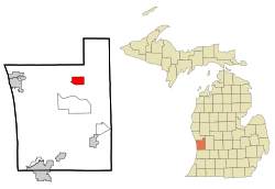 Location of Coopersville in Ottawa County, Michigan