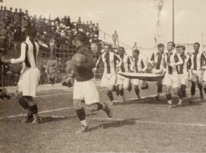 Peru national football team parading in 1927 South American Championship
