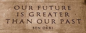 Quote by Ben Okri on the Memorial Gates at the Hyde Park Corner end of Constitution Hill in London, UK