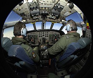 RAF Pilot Training in Cockpit of Nimrod Aircraft MOD 45152088