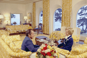 Richard and Pat Nixon in their San Clemente home