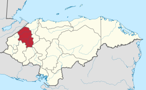 Location of Santa Bárbara in Honduras