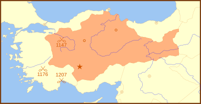 Seljuk Sultanate of Rum 1190 Locator Map